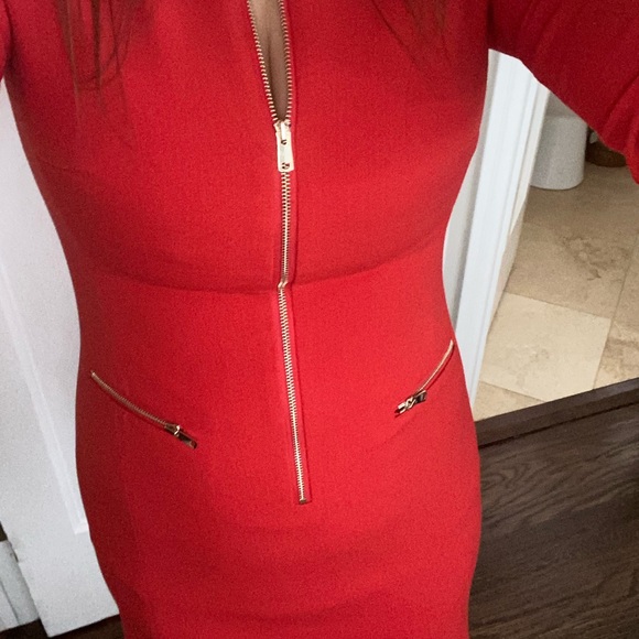 Ann Taylor fitted red sheath zipped dress size 0P - Picture 5 of 5